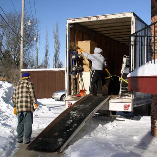 Snowy Moving Truck